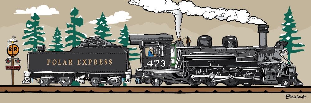 D&amp;SNG POLAR EXPRESS LOCOMOTIVE 473 TENDER | LOOSE PRINT | 1:3 RATIO