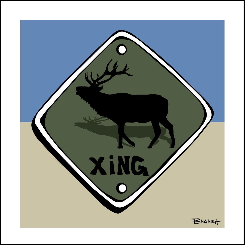 ELK XING | LOOSE PRINT | ILLUSTRATION | 1:1 RATIO