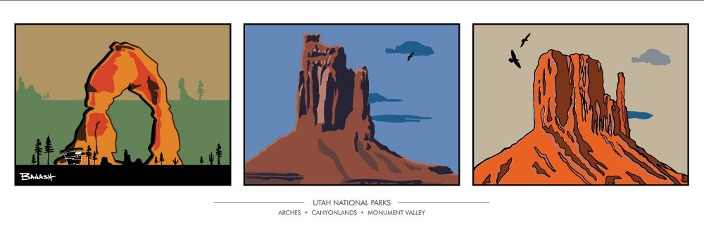 UTAH NATIONAL PARKS | CANVAS | ILLUSTRATION | 1:3 RATIO
