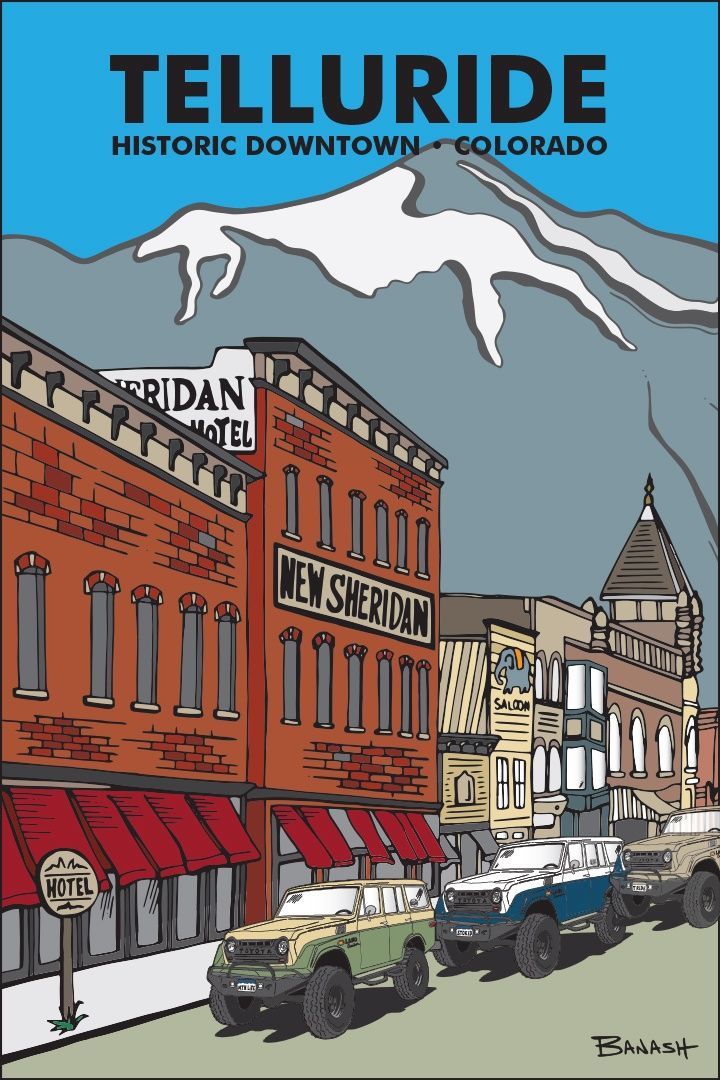 TELLURIDE SHERIDAN HOTEL COLORADO | CANVAS | ILLUSTRATION | 2:3 RATIO