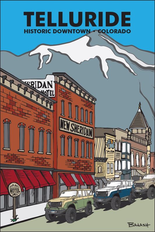 TELLURIDE SHERIDAN HOTEL COLORADO | CANVAS | ILLUSTRATION | 2:3 RATIO