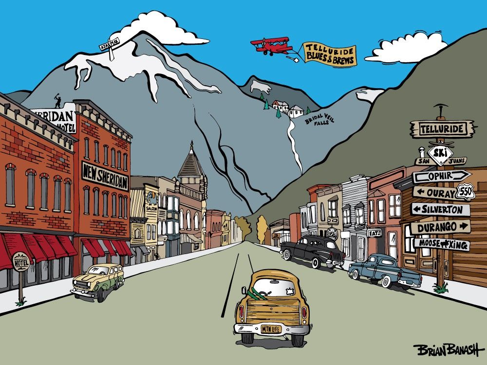 TELLURIDE DOWNTOWN | LOOSE PRINT | ILLUSTRATION | 3:4 RATIO