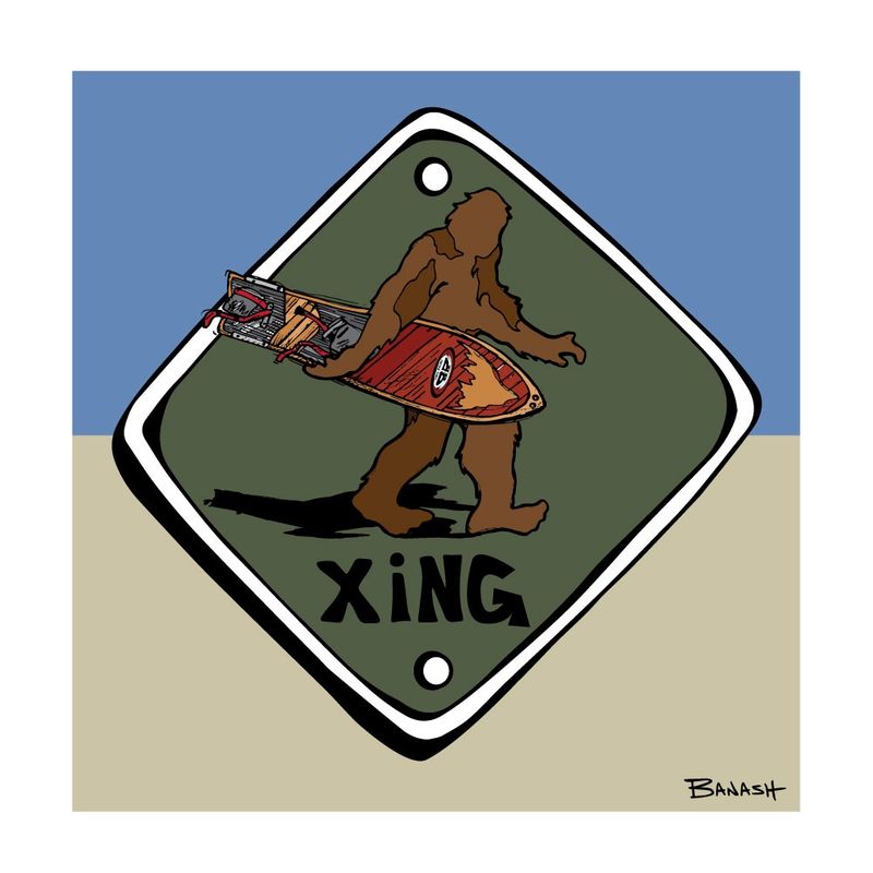 SASQUATCH SNOWBOARD XING | CANVAS | ILLUSTRATION | 1:1 RATIO