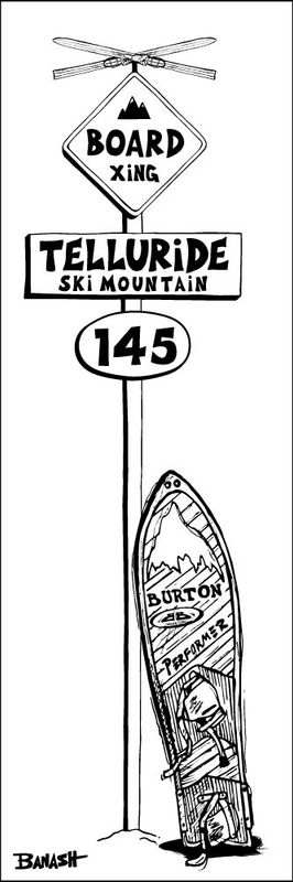 TELLURIDE SKI MOUNTAIN BOARD XING SIGN POST | CANVAS | ILLUSTRATION | 1:3 RATIO