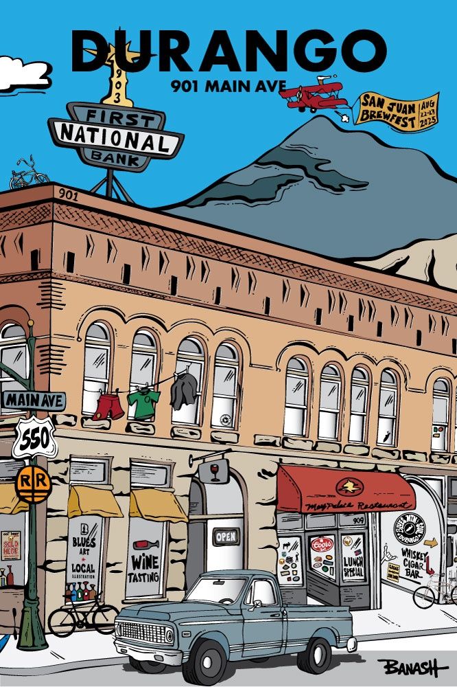 DURANGO HEADER 901 BUILDING MAIN AVE | CANVAS | ILLUSTRATION | 2:3 RATIO