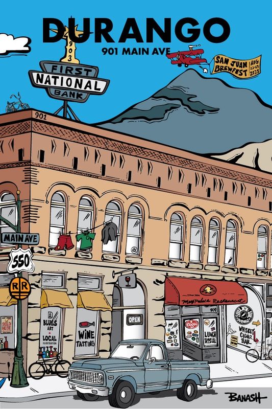 DURANGO HEADER 901 BUILDING MAIN AVE | CANVAS | ILLUSTRATION | 2:3 RATIO