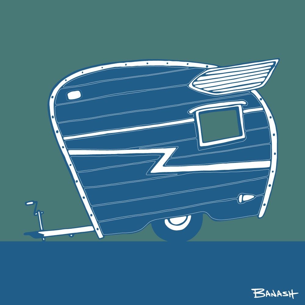 TEAR DROP CAMPER MOUNTAIN SOUL | LOOSE PRINT | ILLUSTRATION | 1:1 RATIO