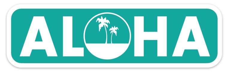 ALOHA PALMS | STICKER, Size: 2&quot;