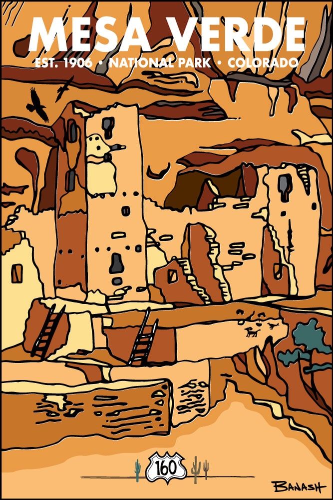 MESA VERDE NATIONAL PARK RUINS | LOOSE PRINT | ILLUSTRATION | 2:3 RATIO