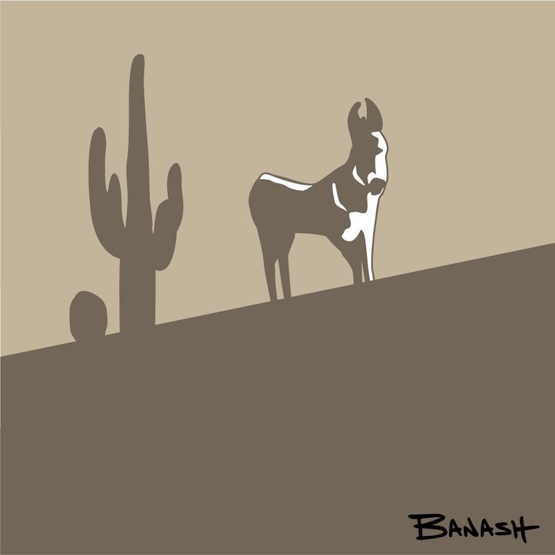 BURRO CACTUS SWITCHBACK LOWER | LOOSE PRINT | ILLUSTRATION | 1:1 RATIO