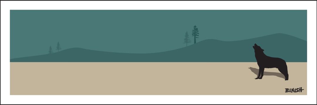 HOWLING WOLF HILLS | LOOSE PRINT | ILLUSTRATION | 1:3 RATIO