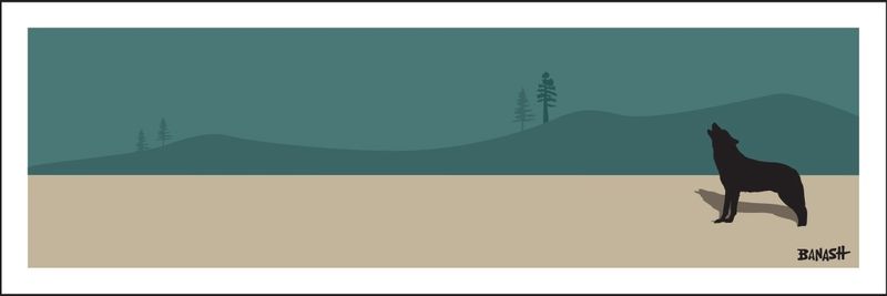 HOWLING WOLF HILLS | LOOSE PRINT | ILLUSTRATION | 1:3 RATIO