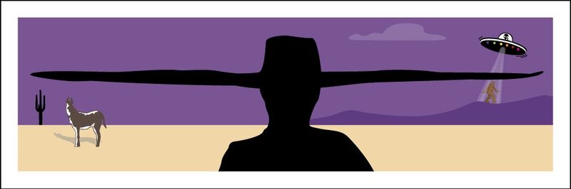 RANCHER PLAINS UFO SASQUATCH BURRO | LOOSE PRINT | ILLUSTRATION | 1:3 RATIO