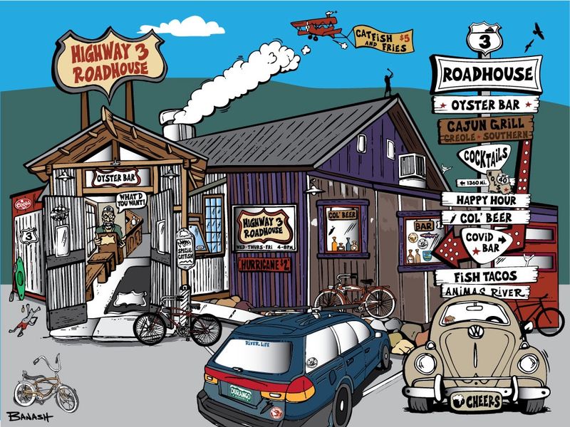 HWY 3 ROADHOUSE | CANVAS | ILLUSTRATION | 3:4 RATIO