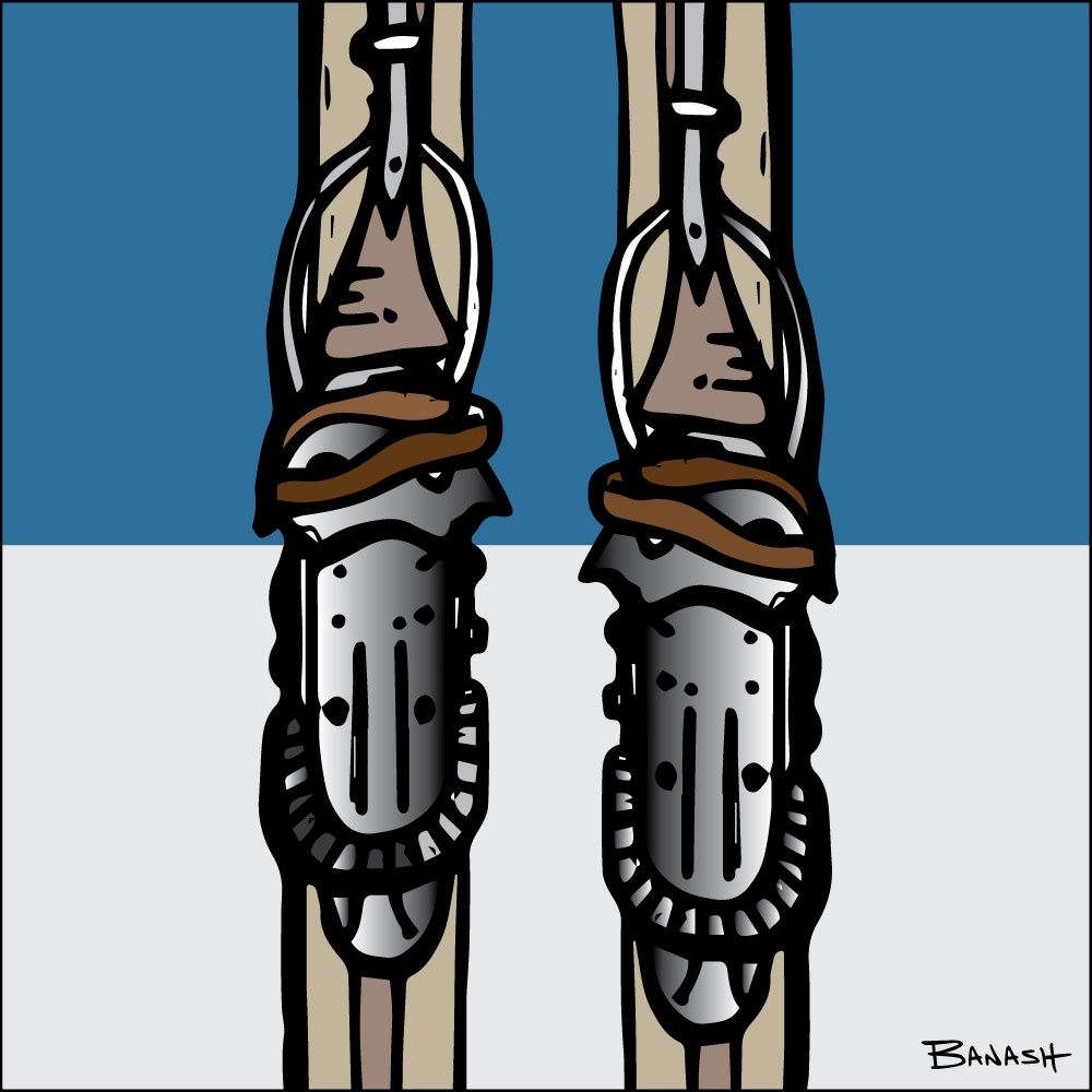 VINTAGE SKI BINDINGS | CANVAS | ILLUSTRATION | 1:1 RATIO