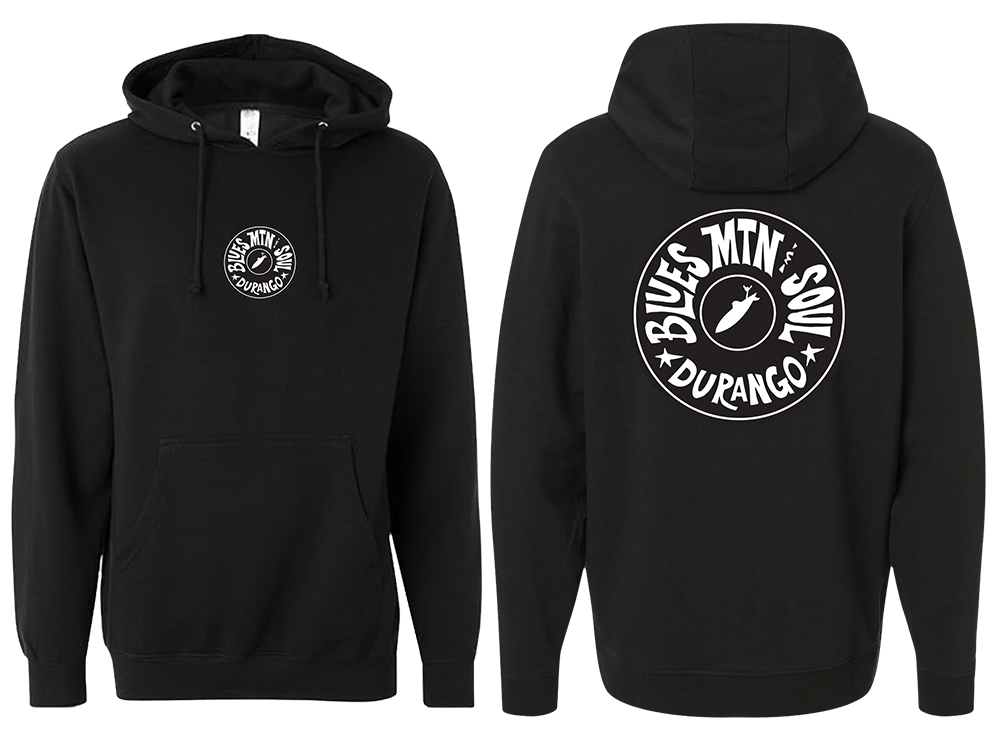 BLUES MTN SOUL DURANGO LOGO | PULLOVER HOODIE, COLOR: BLACK, Size: SMALL