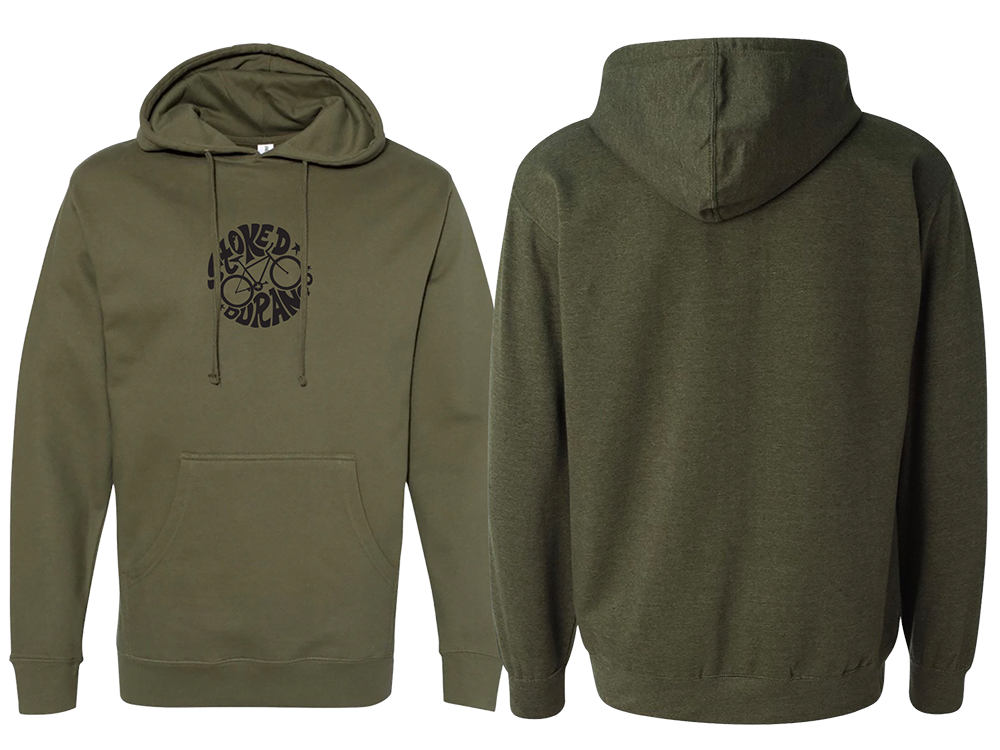 STOKED DURANGO MOUNTAIN BIKE HOODIE | PULLOVER HOODIE, COLOR: ARMY, Size: SMALL