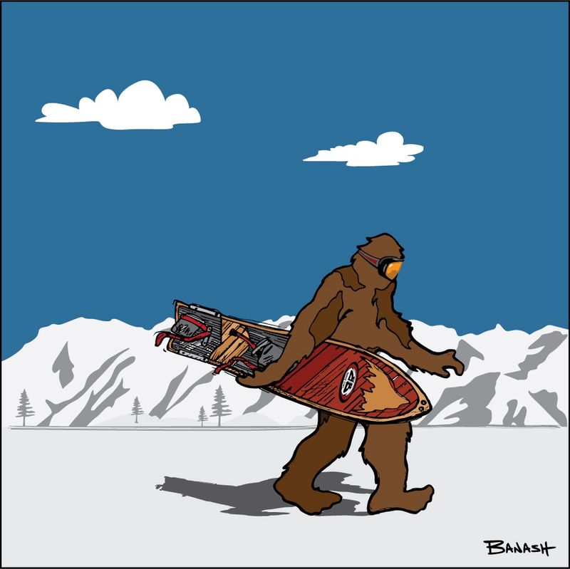PURGATORY SAN JUANS SASQUATCH SNOWBOARD | CANVAS | ILLUSTRATION | 1:1 RATIO