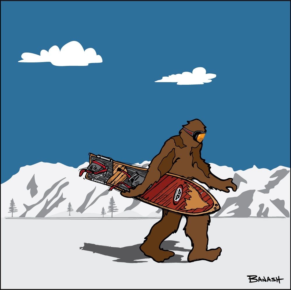 PURGATORY SAN JUANS SASQUATCH SNOWBOARD | LOOSE PRINT | ILLUSTRATION | 1:1 RATIO