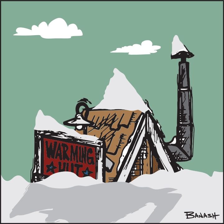WARMING HUT SNOW DAY | LOOSE PRINT | ILLUSTRATION | 1:1 RATIO