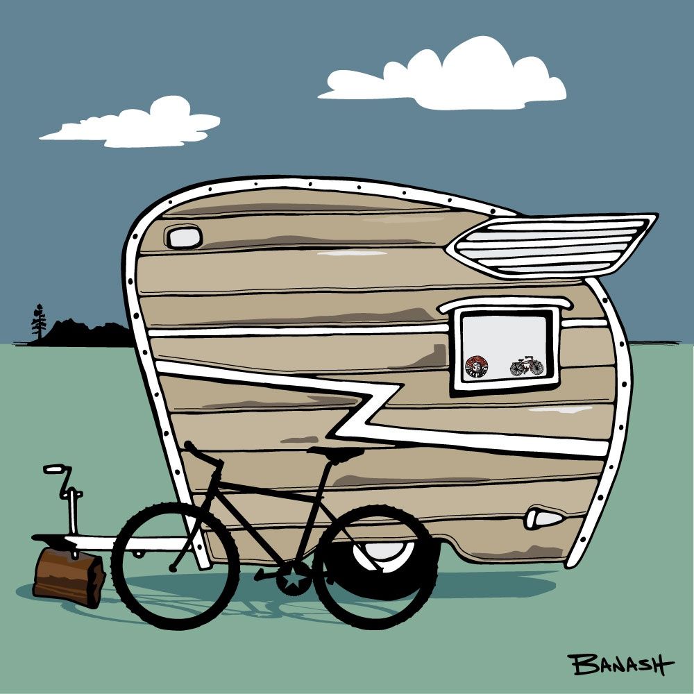 DURANGO TEAR DROP CAMPER MOUNTAIN BIKE | CANVAS | ILLUSTRATION | 1:1 RATIO