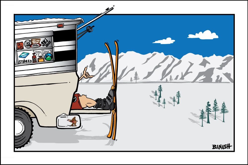 DURANGO PURGATORY SAN JUANS TRUCK TAILGATE SKI SHACK GREM OUTLINES | LOOSE PRINT | ILLUSTRATION | 2:3 RATIO