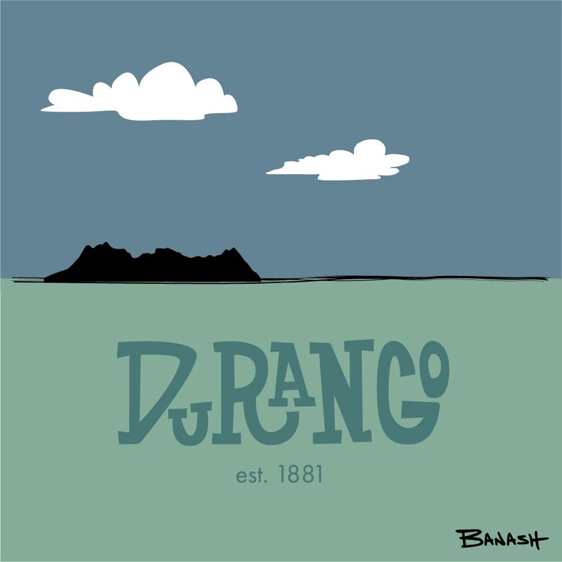 DURANGO TIKI WEST GRAPHIC EST 1881 SAN JUANS OUTLINE | CANVAS | ILLUSTRATION | 1:1 RATIO