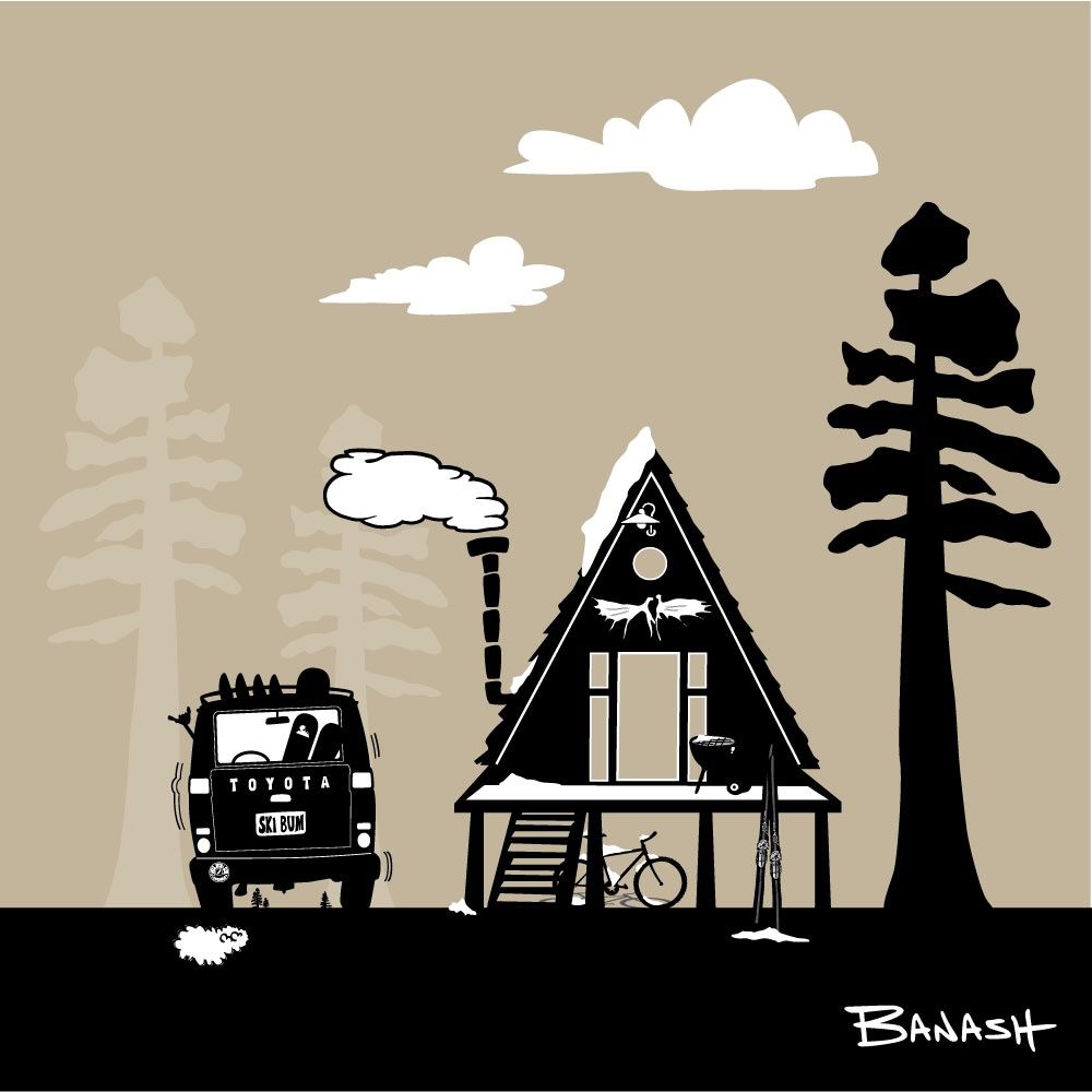 A FRAME HUT SKI LAND CRUISER BLKNTAN | CANVAS | ILLUSTRATION | 1:1 RATIO