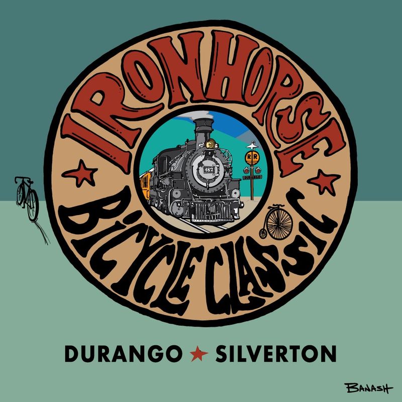 IRON HORSE BICYCLE CLASSIC D&amp;SNG LOCOMOTIVE 482 LOGO | CANVAS | ILLUSTRATION | 1:1 RATIO