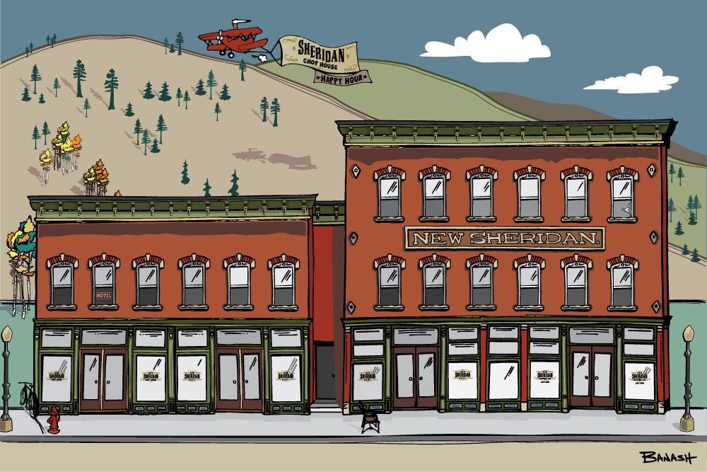 NEW SHERIDAN HOTEL TELLURIDE | CANVAS | ILLUSTRATION | 2:3 RATIO