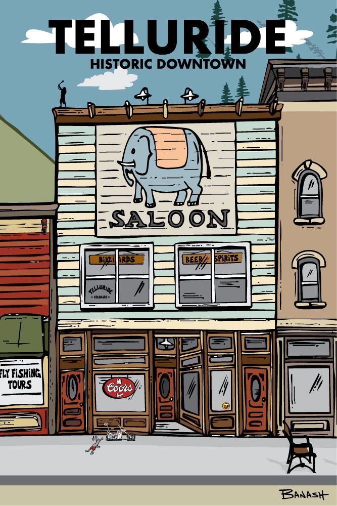 TELLURIDE SALOON | CANVAS | ILLUSTRATION | 2:3 RATIO