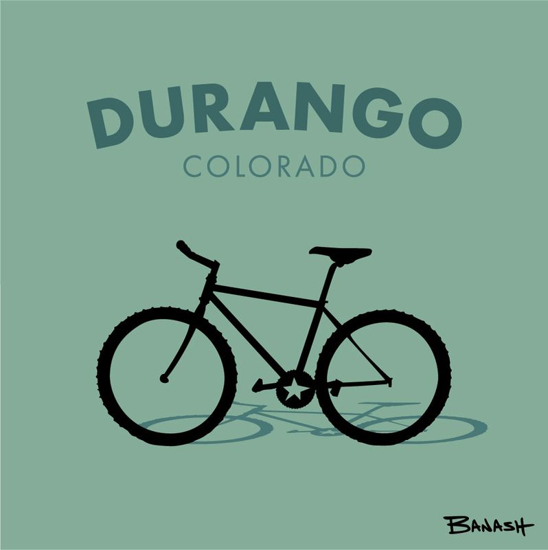 DURANGO COLORADO MOUNTAIN BIKE | LOOSE PRINT | ILLUSTRATION | 1:1 RATIO