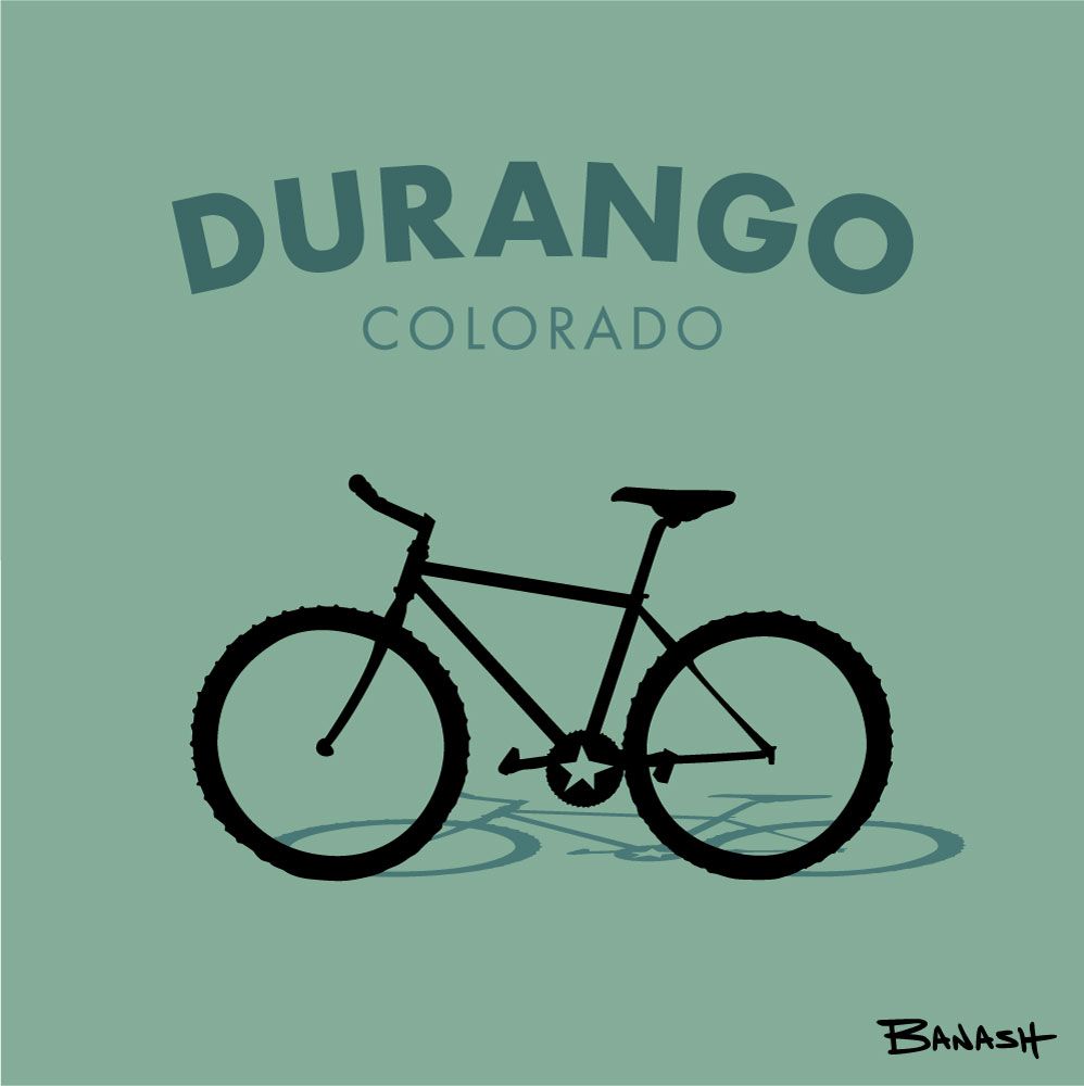 DURANGO COLORADO MOUNTAIN BIKE | CANVAS | ILLUSTRATION | 1:1 RATIO