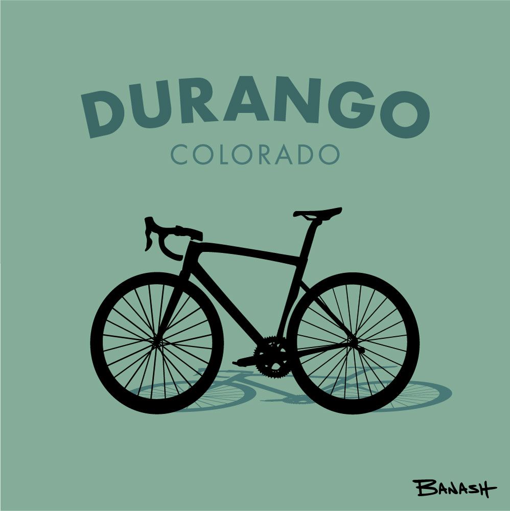 DURANGO COLORADO ROAD BIKE | LOOSE PRINT | ILLUSTRATION | 1:1 RATIO