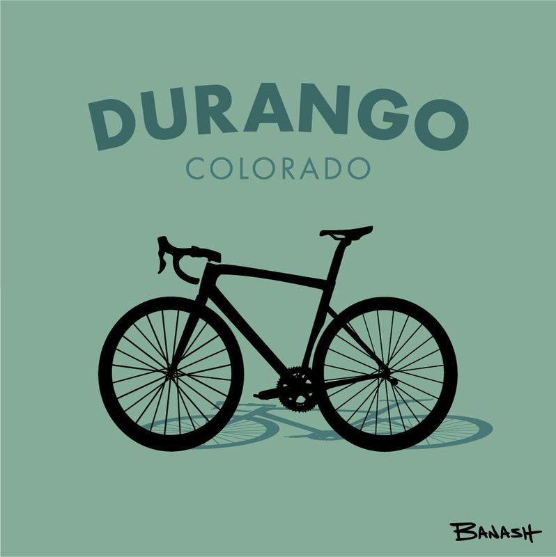 DURANGO COLORADO ROAD BIKE | LOOSE PRINT | ILLUSTRATION | 1:1 RATIO