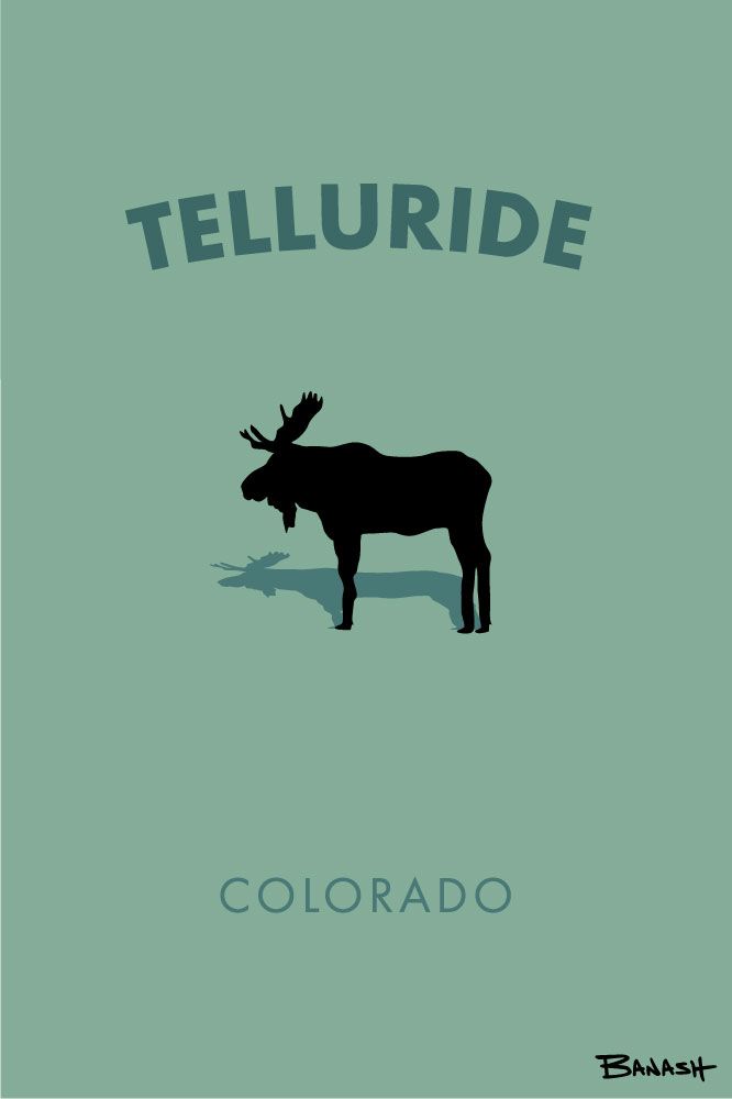 TELLURIDE COLORADO MOOSE | CANVAS | ILLUSTRATION | 2:3 RATIO