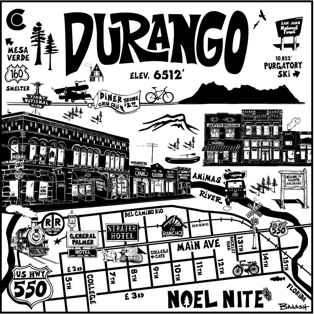 DURANGO HISTORIC DOWNTOWN NOEL NIGHT | LOOSE PRINT | ILLUSTRATION | 1:1 RATIO