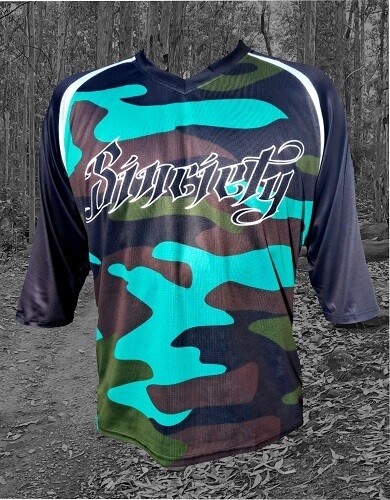 Aqua Oz camo 3/4 sleeve