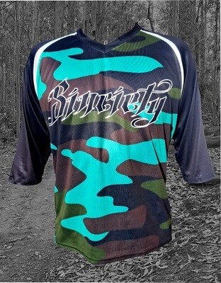Aqua Oz camo 3/4 sleeve
