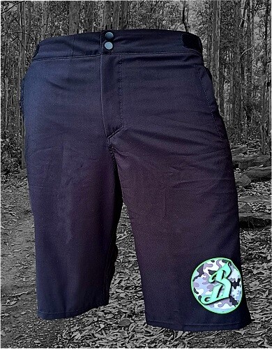 Black quick dry stretch MTB shorts