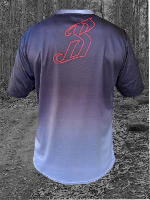 Black fade red short sleeve