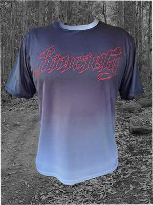 Black fade red short sleeve