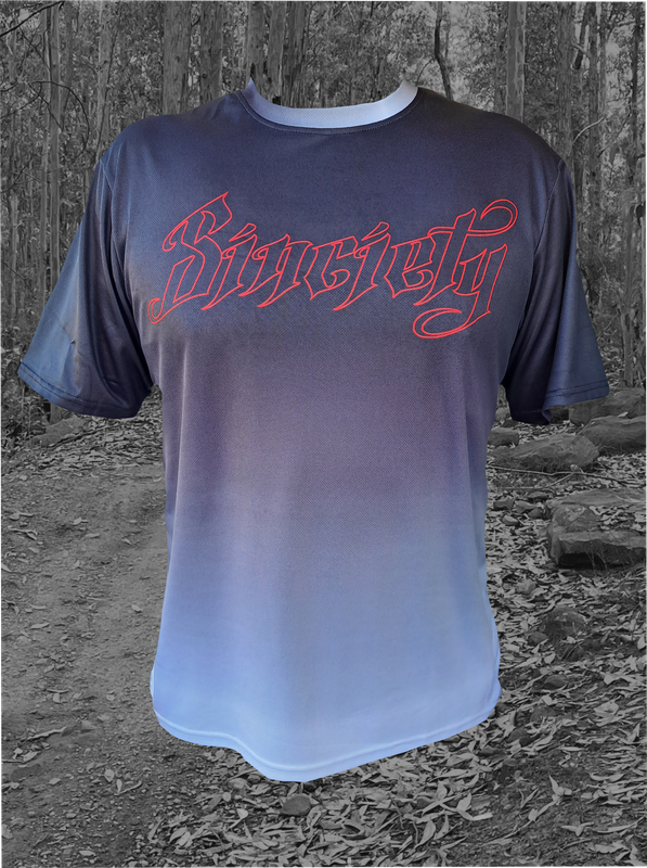 Black fade red short sleeve