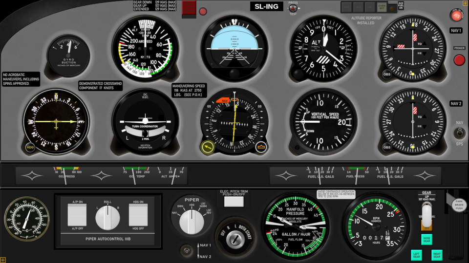 Piper PA-28 Arrow Panel Set