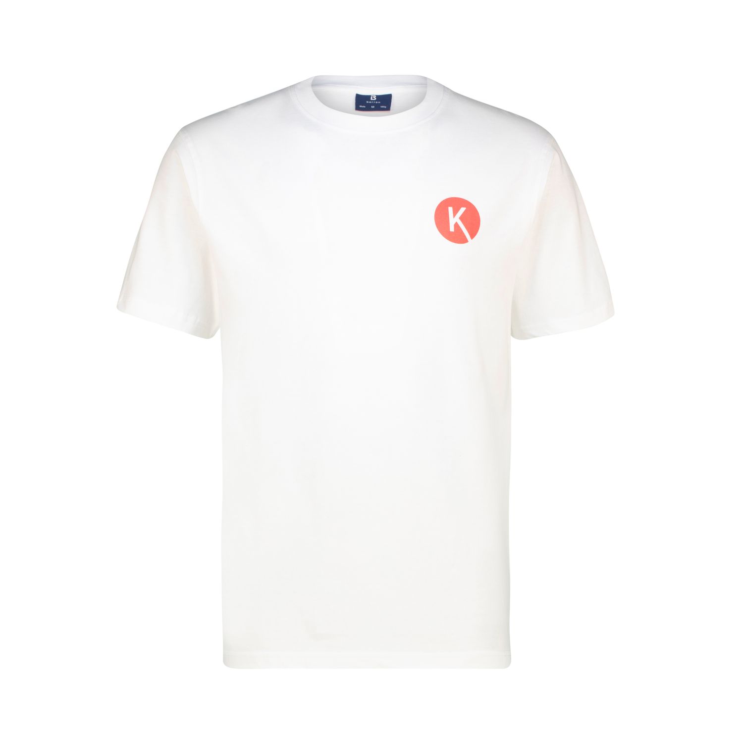 Koa Mens V Neck T-Shirt White and Coral