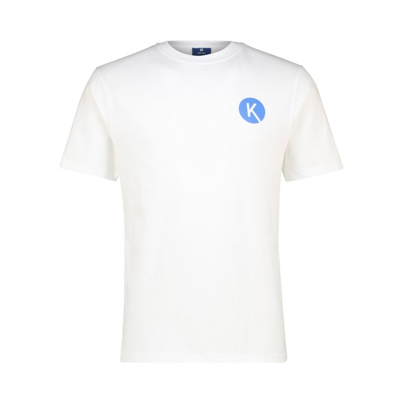 Koa Mens V Neck T-Shirt White and Blue