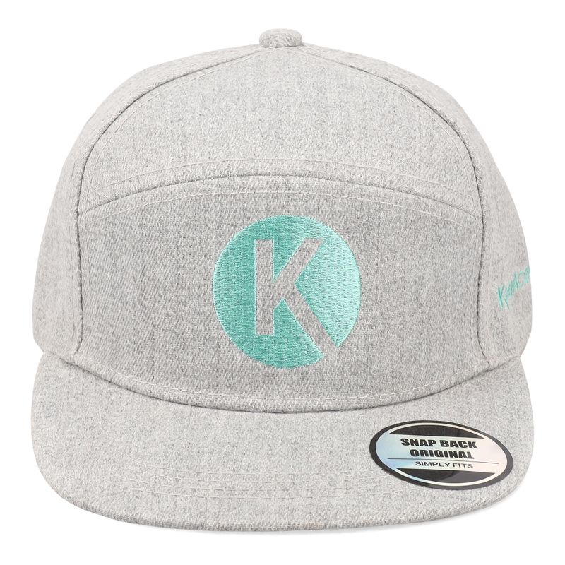 Koa Flat Peak Cap Grey and Turquoise