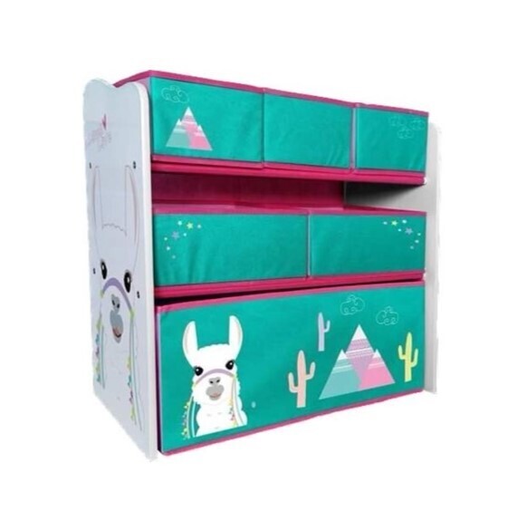Bibliotheque lama avec 6 bacs en Tissu
