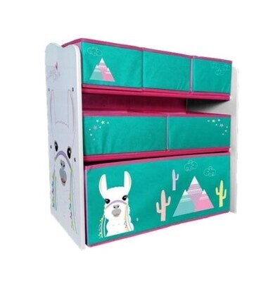 Bibliotheque lama avec 6 bacs en Tissu