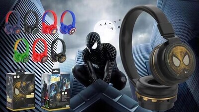 Casque Écouteur Bluetooth Super Héro (Black Spider)